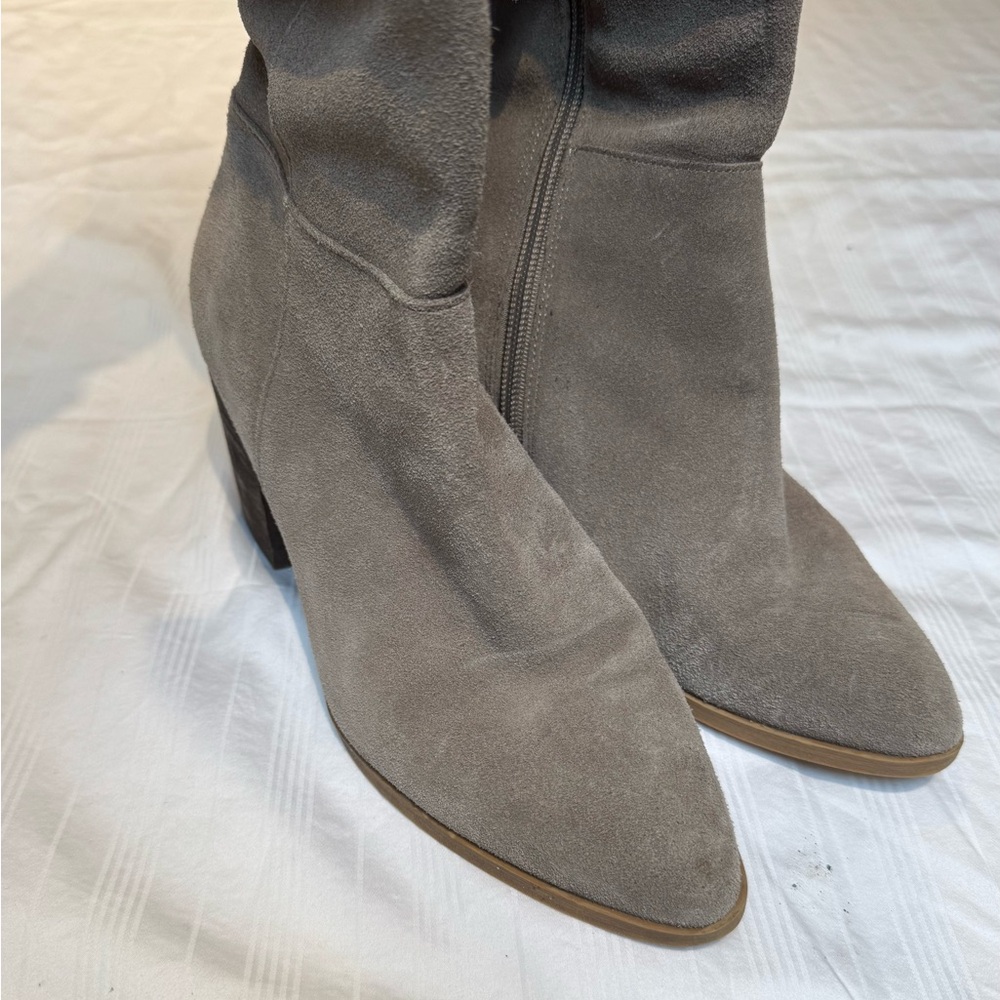Tan suede leather Women's Boots - pointed toe size 7.5 - Picture 4 of 10